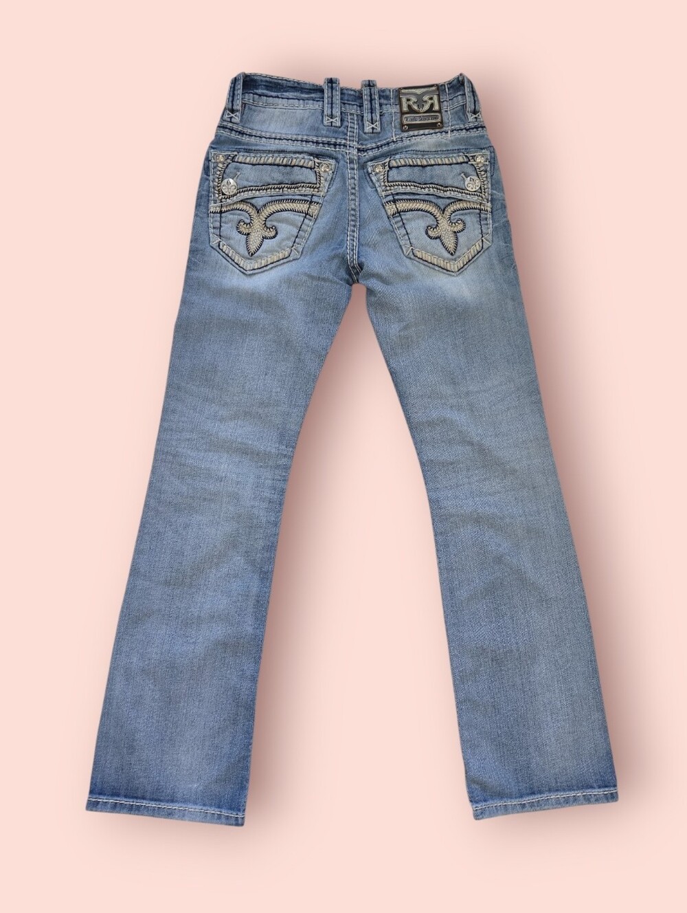 Rock Revival Light Blue Embroidered Back Pocket Jeans